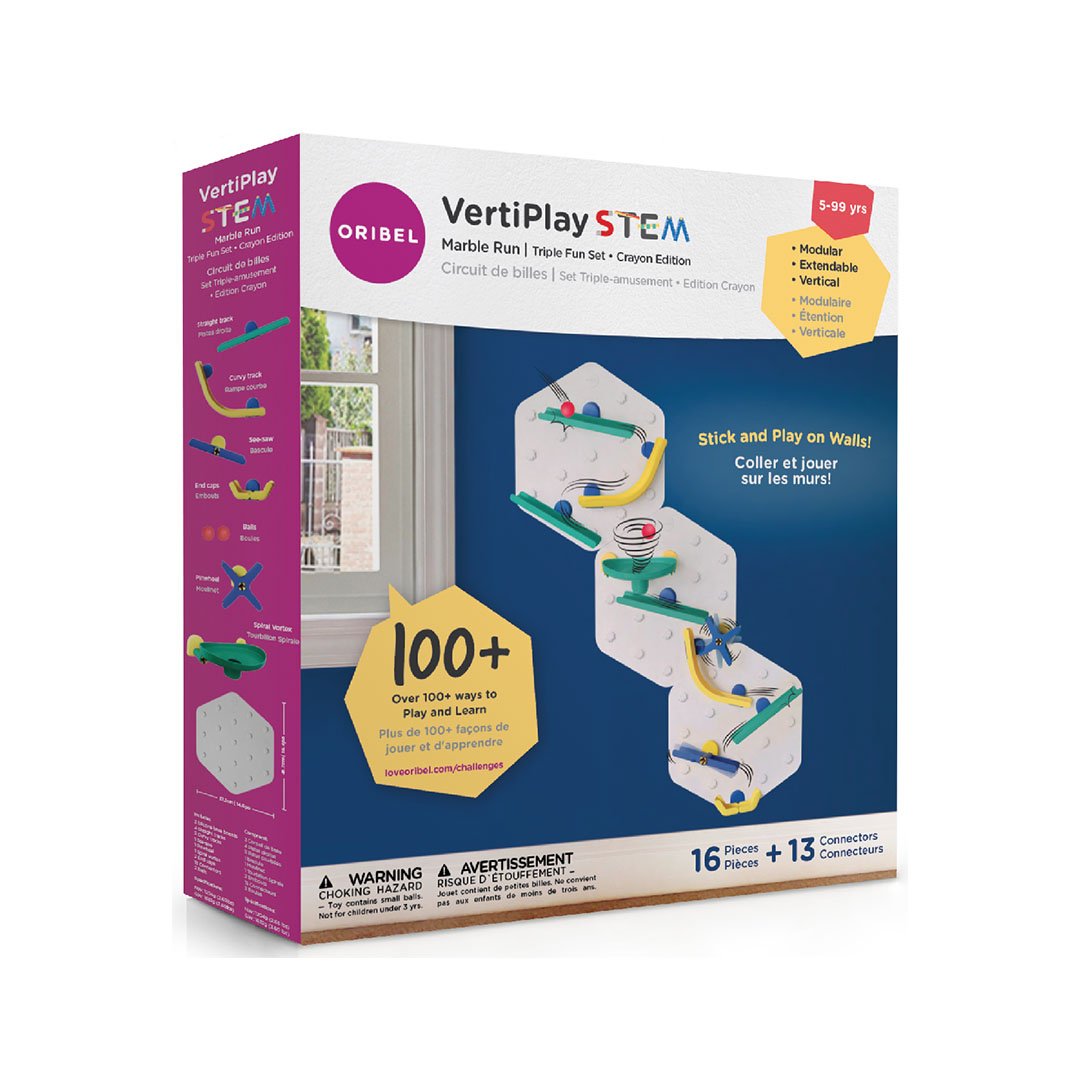 VertiPlay STEM Marble Run: Crayon Edition Triple Fun Set of 3