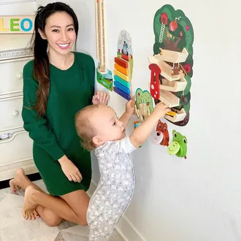 "How do you keep your house organized with a toddler? Leo is really good at cleaning up after himself but I still feel like my house is invaded and taken over by his toys. I found this @loveoribel toy to put on the wall to declutter!"