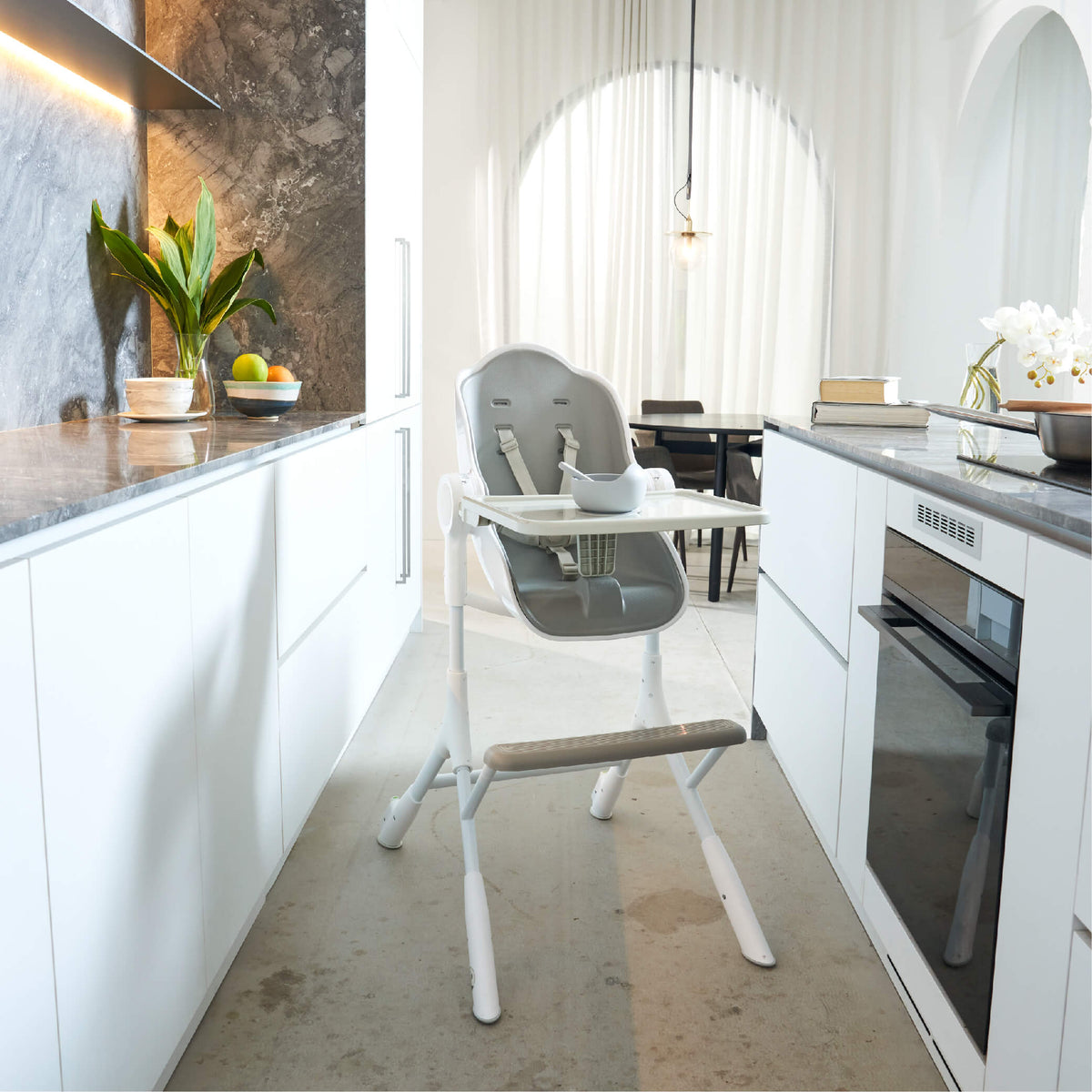 Cocoon Z High Chair Lounger + Seat Liner Combo: Ice Grey