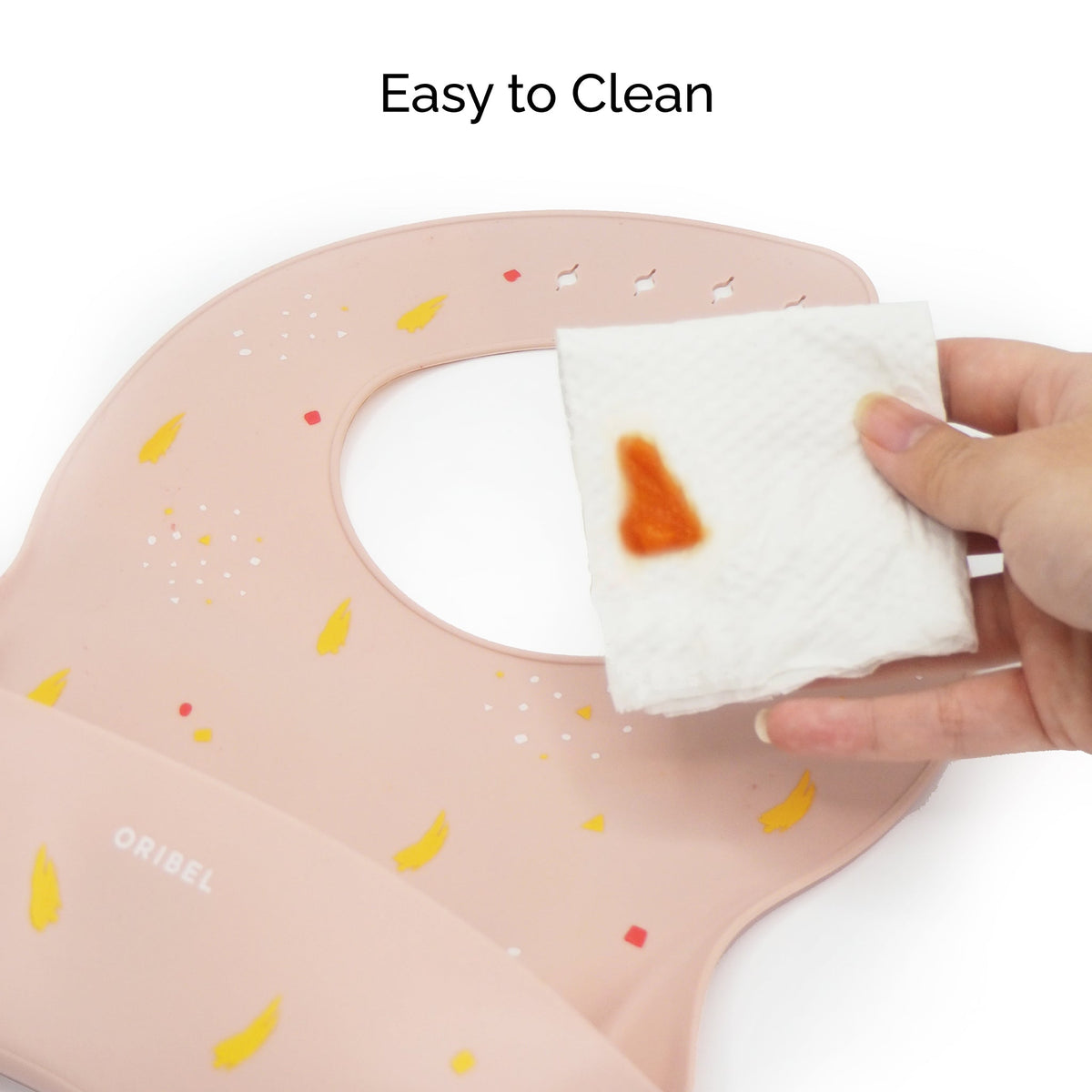 Baby Silicone Bib: Grapefruit Pink