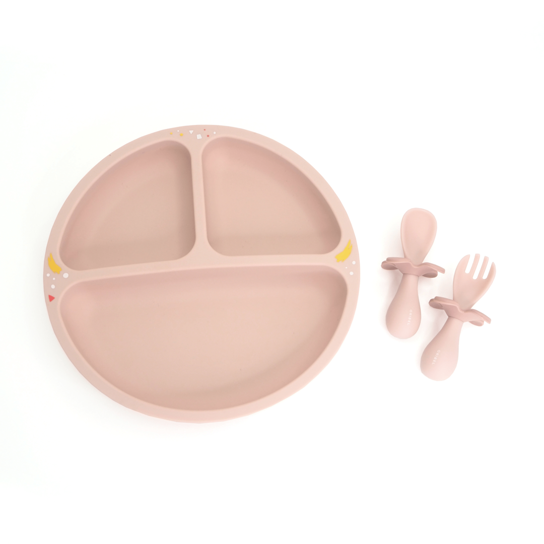 Baby Plate Fork &amp; Spoon: Grapefruit Pink