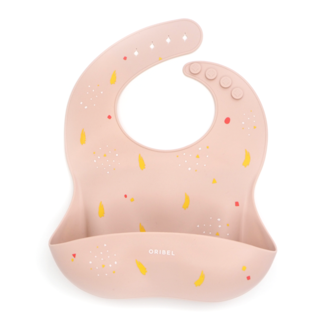 Baby Silicone Bib: Grapefruit Pink