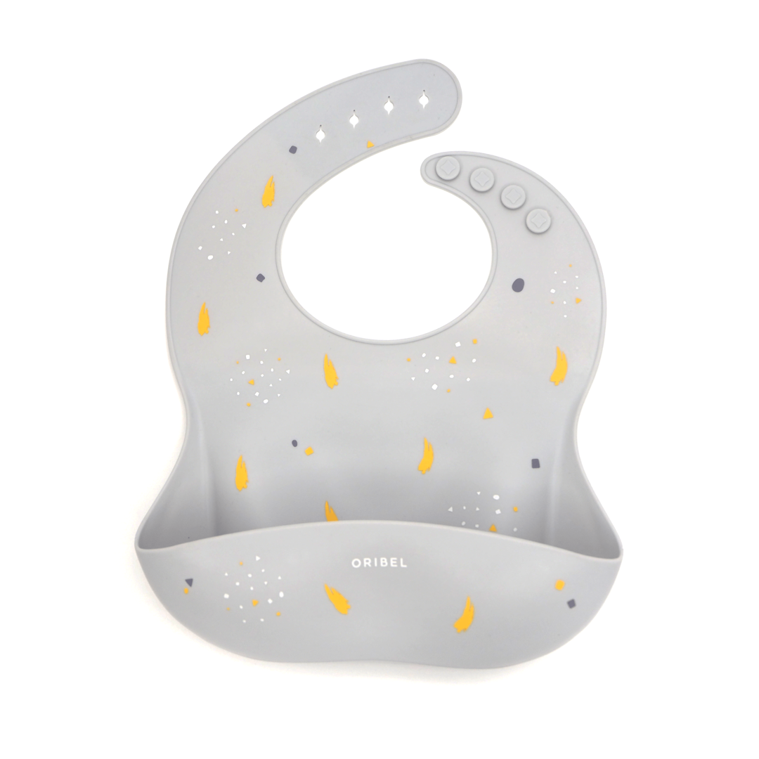 Baby Silicone Bib: Earl Grey