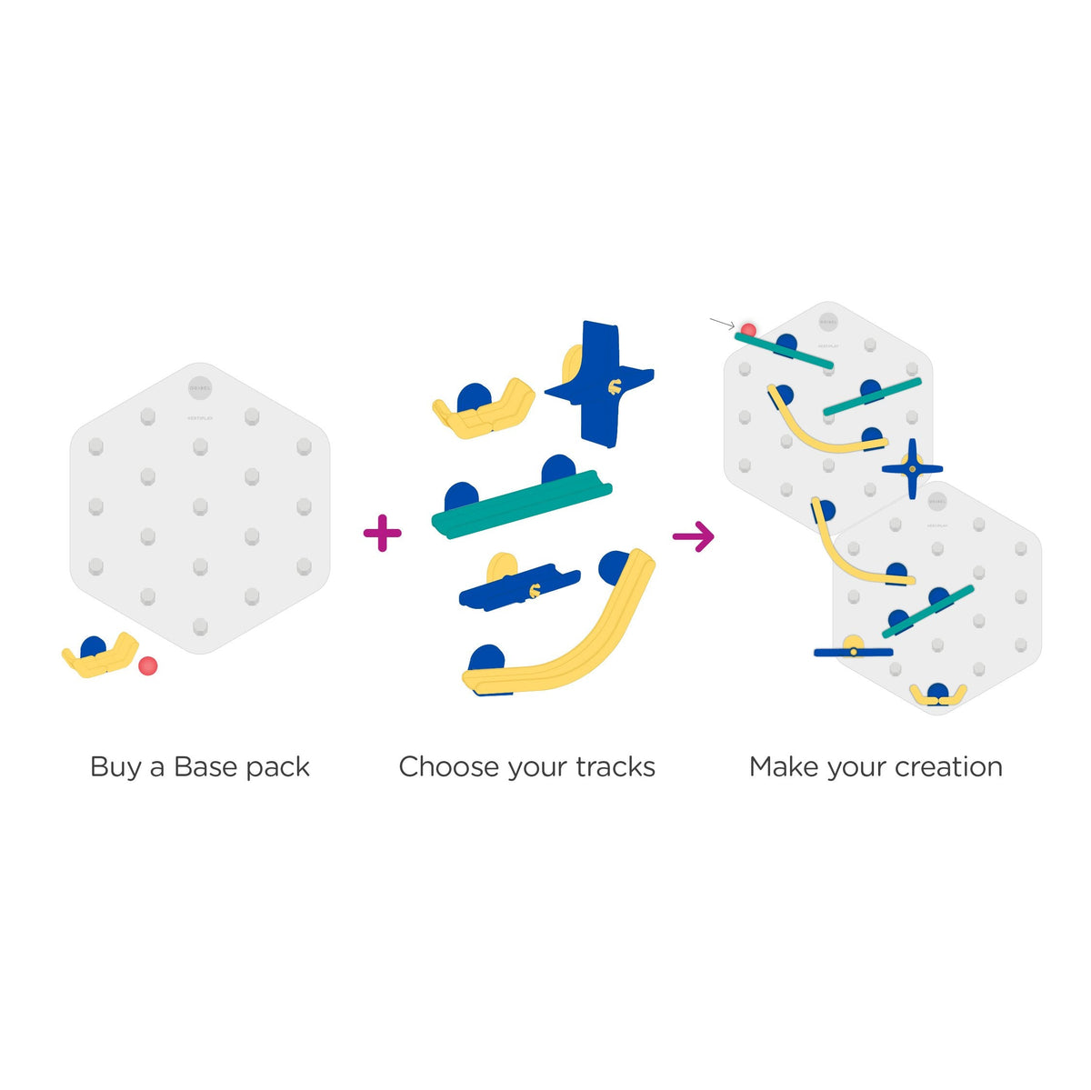 VertiPlay STEM Marble Run: Crayon Edition Ultra Fun Play Wall: 6 Mat Bases