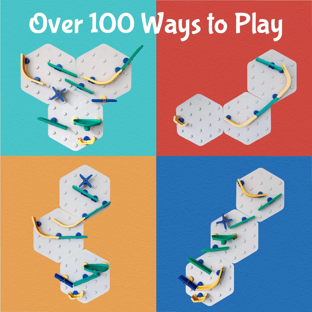 VertiPlay STEM Marble Run: Crayon Edition Triple Fun Set of 3