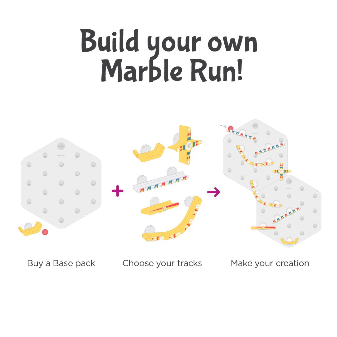 Curvy tracks: Build your own Marble Run Or Extend it!